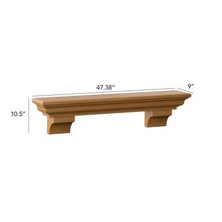 Twin Star Home 48 in. Traditional Boardwalk Birch Cap-Shelf Mantel MS48-6760-H423