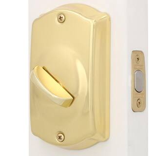 Schlage Camelot Keypad Electronic Door Lock Deadbolt and Accent Handle in Bright Brass BE365 CAM F10 ACC 605