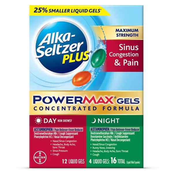 Alka-Seltzer Plus Maximum Strength Sinus and Cold Day and Night PowerMax Gels 16 ct