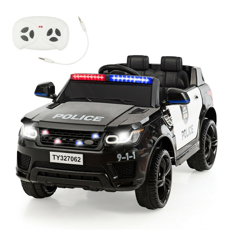 Kids Ride On Police Car 12V Battery Powered Electric Riding Toy Truck Car with LED Siren Flashing Light