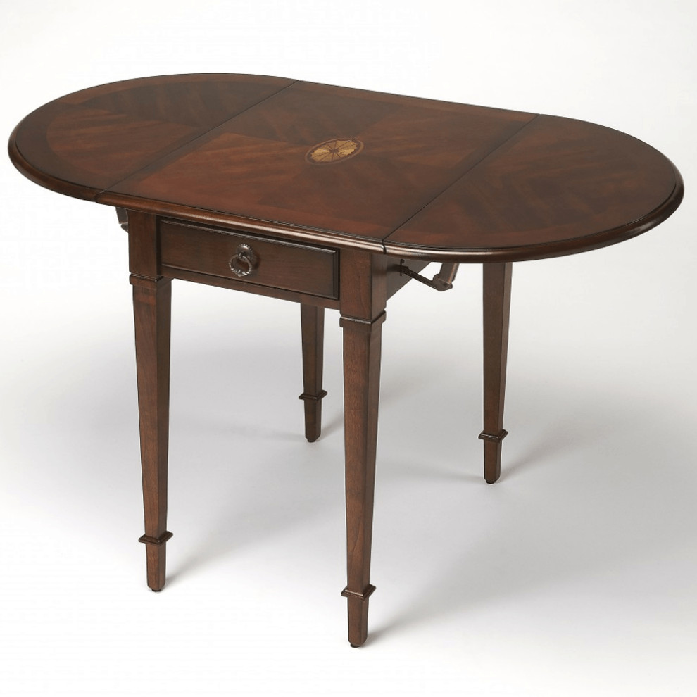 Traditional Cherry Drop Leaf Table   Transitional   Side Tables And End Tables   by HomeRoots  Houzz