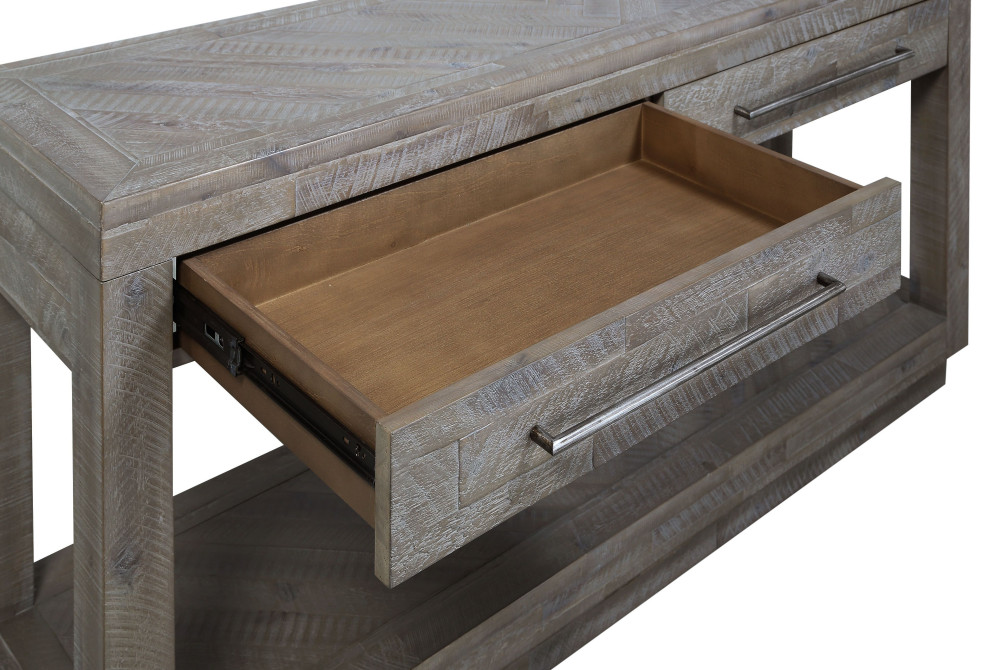 Modus Alexandra Solid Wood Rectangular Console in Rustic Latte   Farmhouse   Console Tables   by AMOC  Houzz