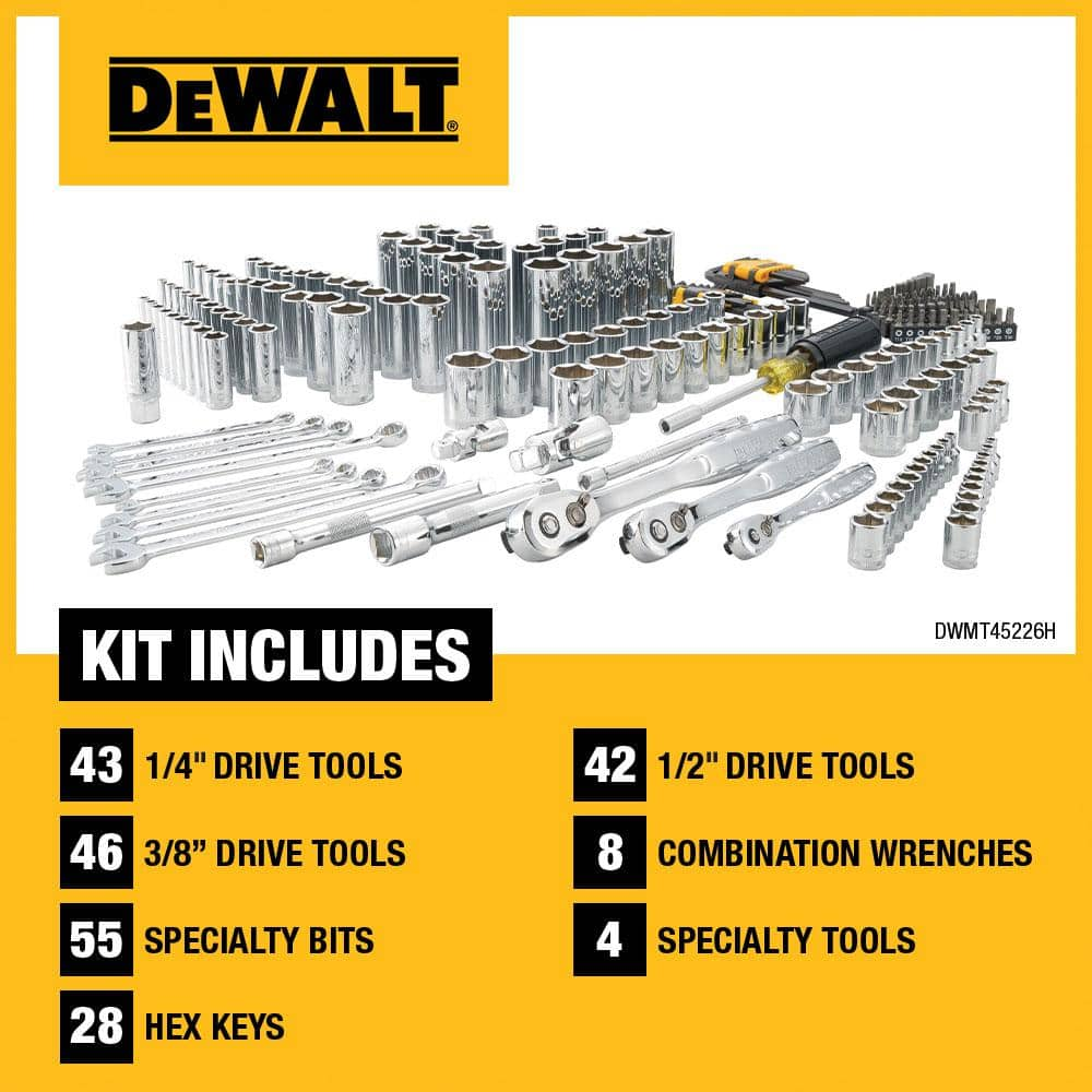 DEWALT Mechanics Tool Set (226-Piece) with TOUGHSYSTEM 22 in. Medium Tool Box DWMT45226H