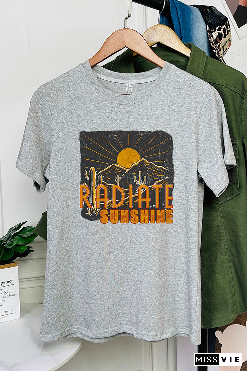 Radiate Sunshine Cactus Desert Graphic Tee Wholesale