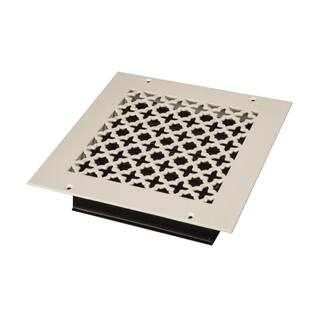 SteelCrest Victorian 8 in. x 8 in. WhitePowder Coat Steel WallCeiling Vent with Opposed Blade Damper TVI8X8SWHH