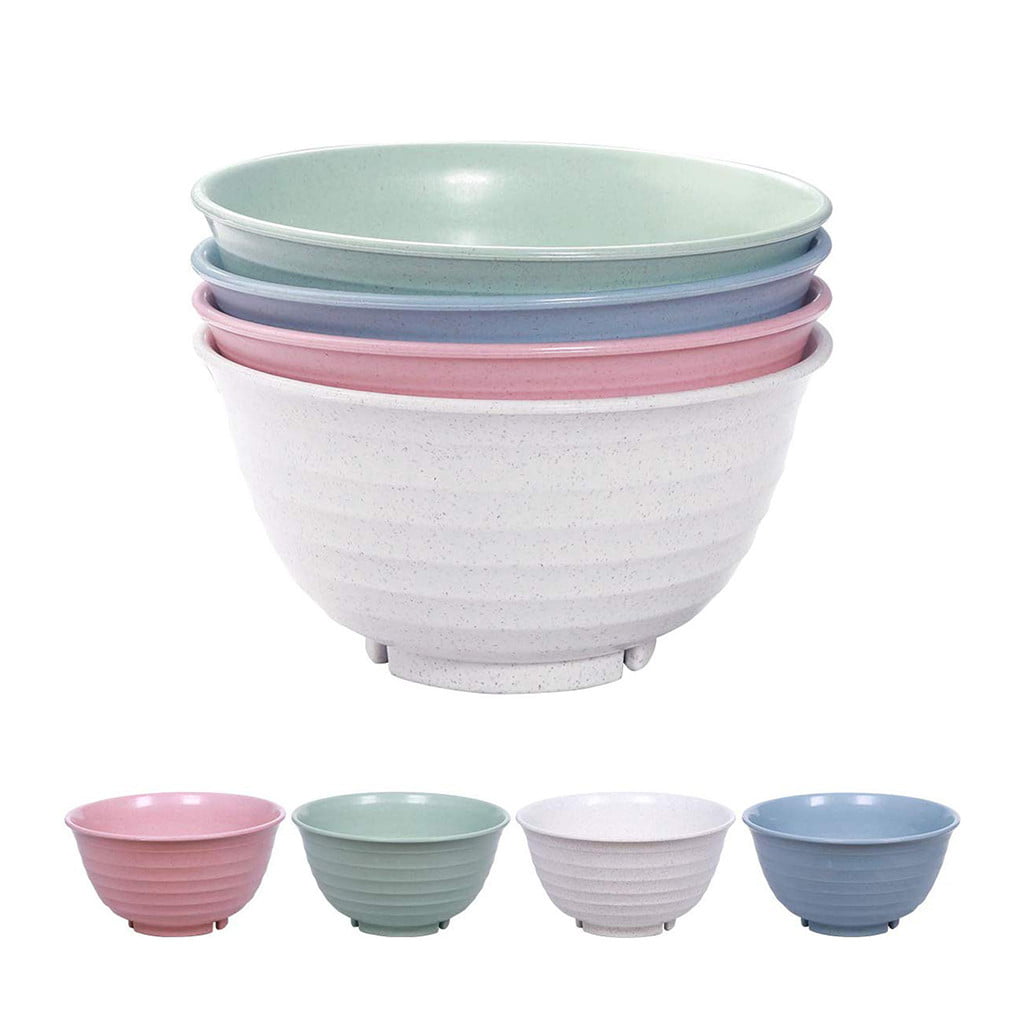 Takeoutsome Plastic Bowls- Microwave- Dishwasher Safe Cereal Bowl Large X 4Pcs