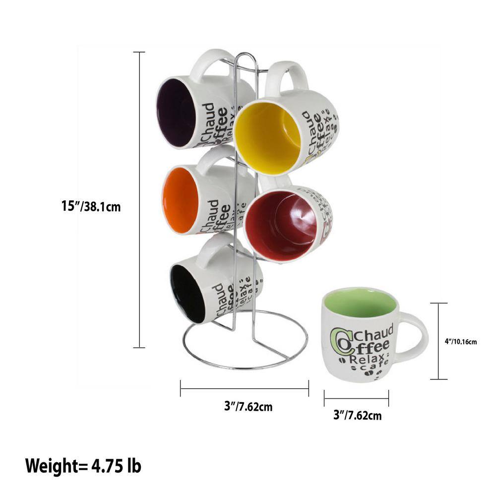 Home Basics Mug Set with Stand (6-Piece) HDC64079