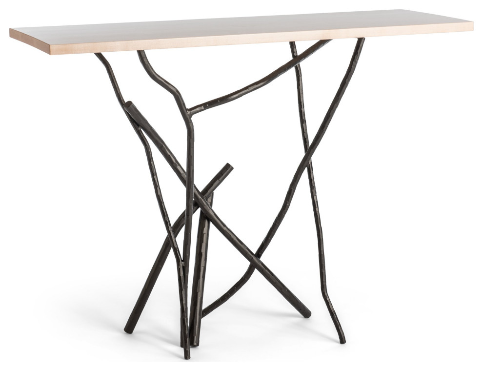 Hubbardton Forge 750113 05 M1 Brindille Wood Top Console Table   Rustic   Console Tables   by The Lighthouse  Houzz