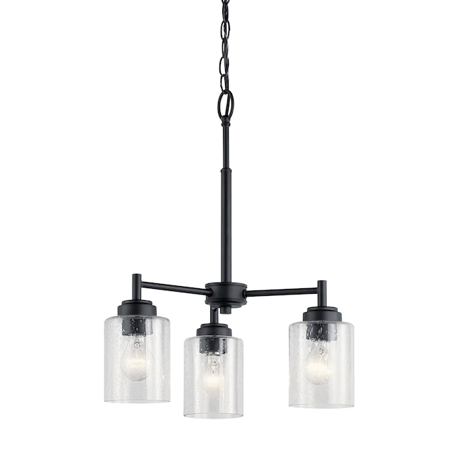 Kichler 44029BK Winslow 3-Light Black Modern/Contemporary Chandelier