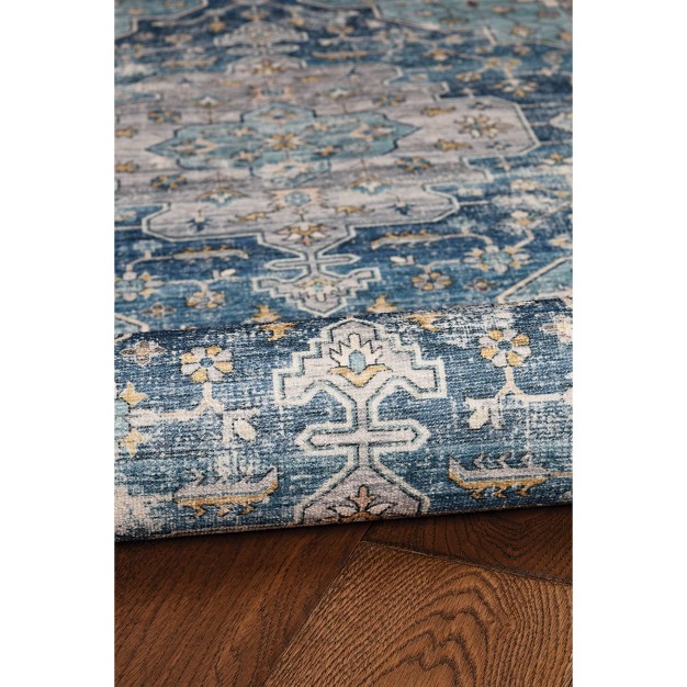 Washable Sariah Rug Teal ivory Linon