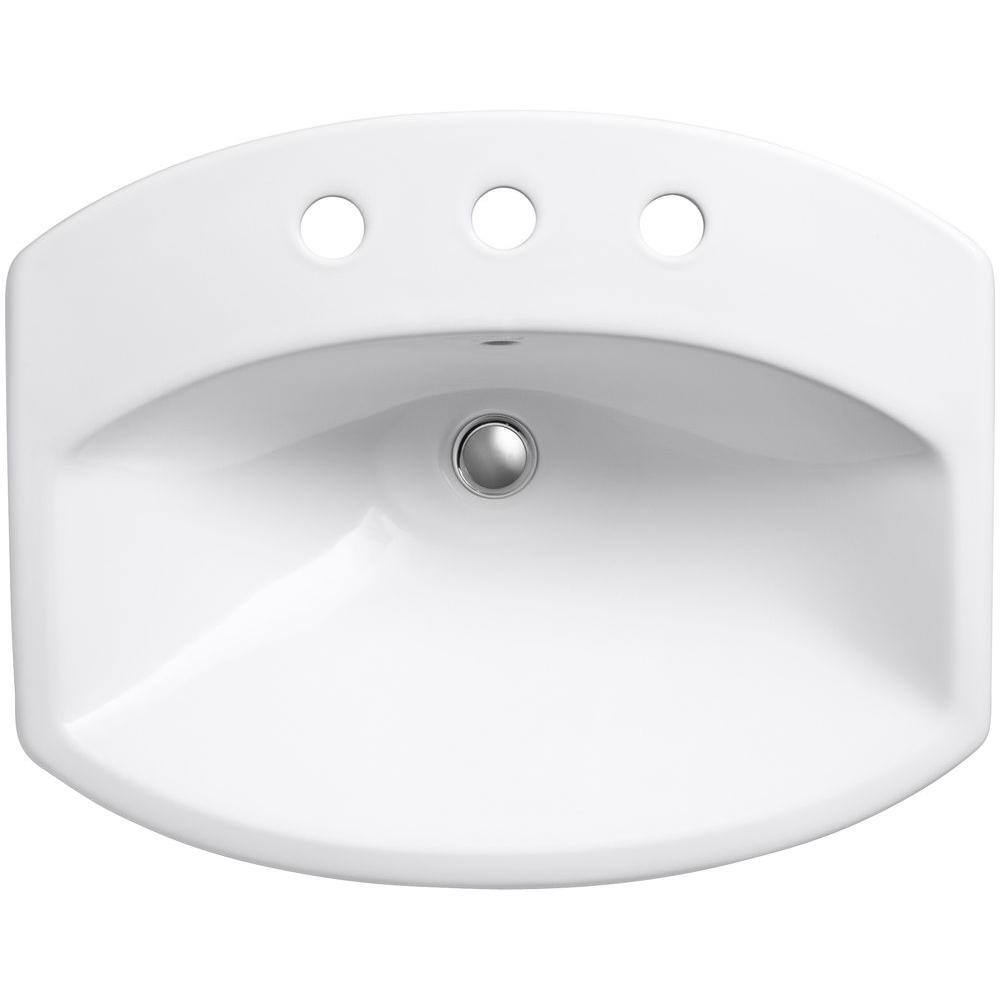 KOHLER Cimarron Drop-In Vitreous China Bathroom Sink in Biscuit K-2351-8-96