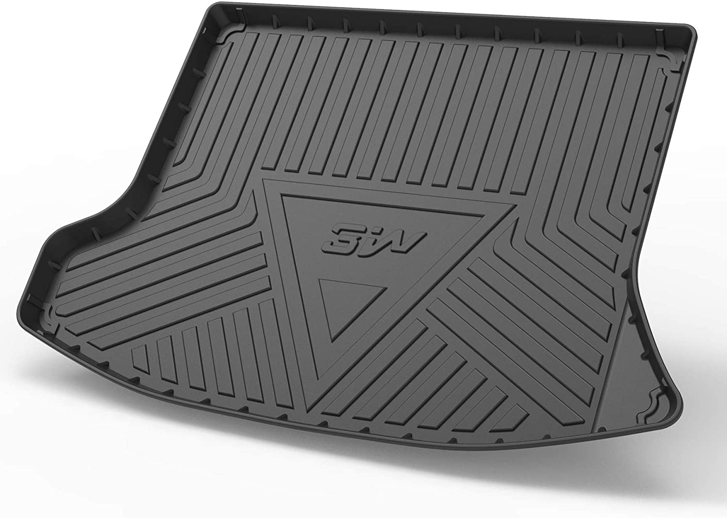 3W Floor Mats and Cargo Liner Compatible for Jeep Cherokee 2015-2022， All Weather Custom Fit Trunk Liner for Jeep Cherokee， Heavy Duty Trunk Mat Behind 2rd Row Black(NOT for Jeep Grand Cherokee)