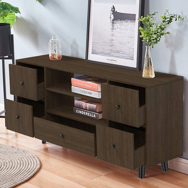 Wood TV Stand Cabinet for TVs up to 50