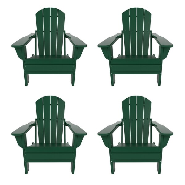 Polytrends Laguna Weather Resistant Outdoor Patio Folding Adirondack Chairs (Set of 4)