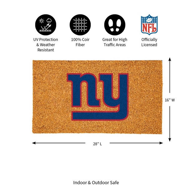 Evergreennflnew York Giants Logo Natural Coir 28 X 16 Inches Indoor Outdoor Doormat