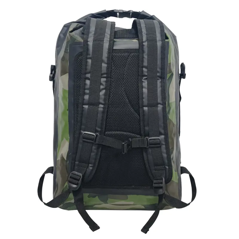 Outdoor Custom 500D PVC Tarpaulin Waterproof 30L Camouflage Boating Camping Travel Hiking Backpack