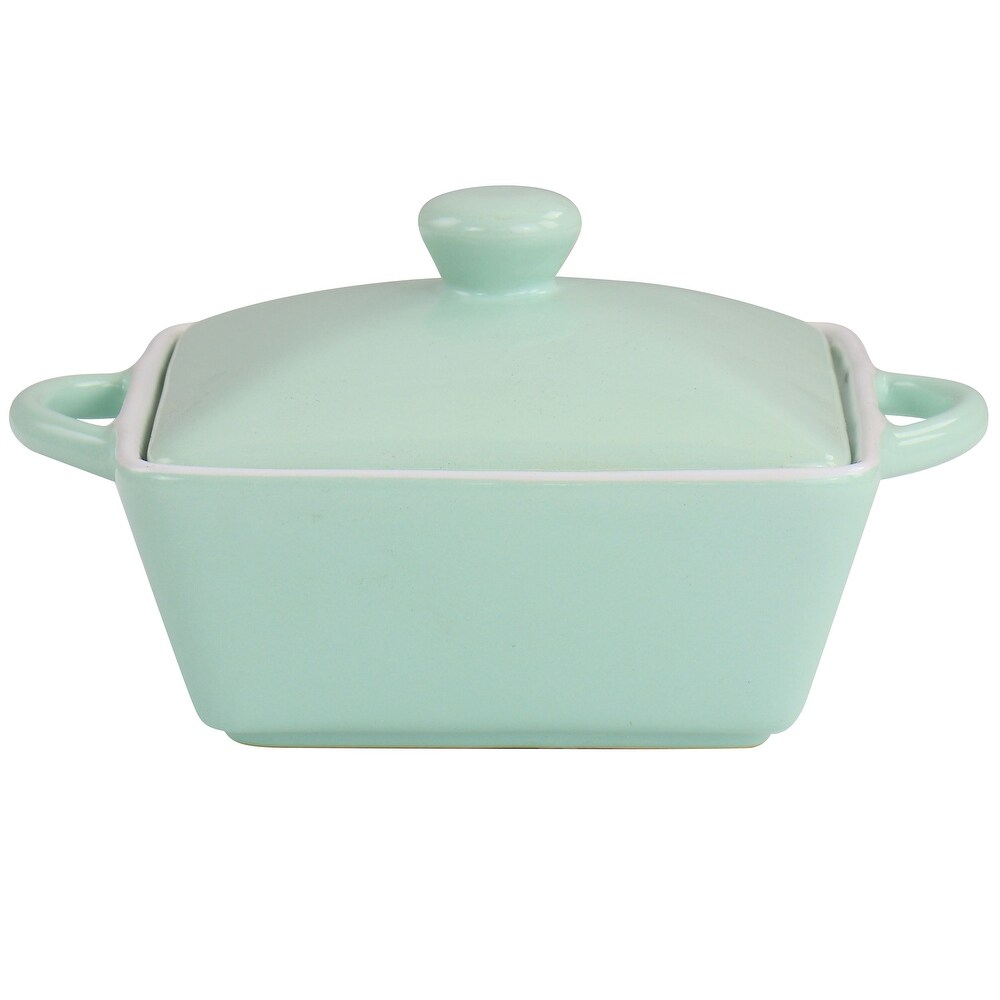 Martha Stewart Mini Stoneware Casserole with Lid in Mint