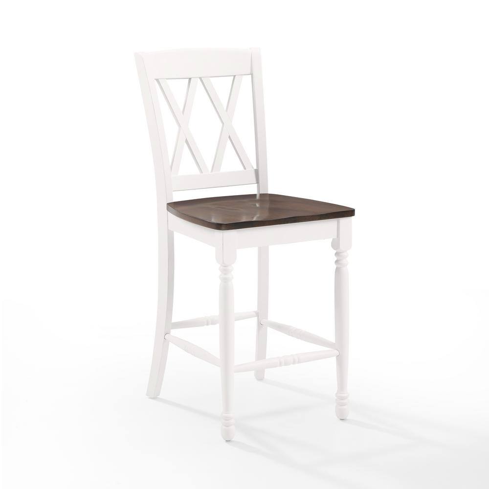 CROSLEY FURNITURE Shelby White Counter Height Stool (Set of 2) CF501024-WH