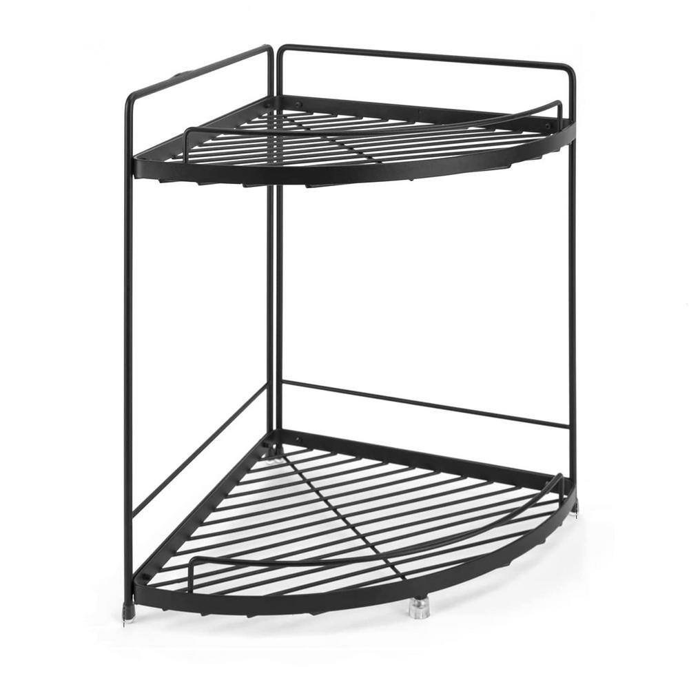 Dyiom Corner Bathroom Organizer Freestanding Shower Caddy in Black B09QPTHR3X