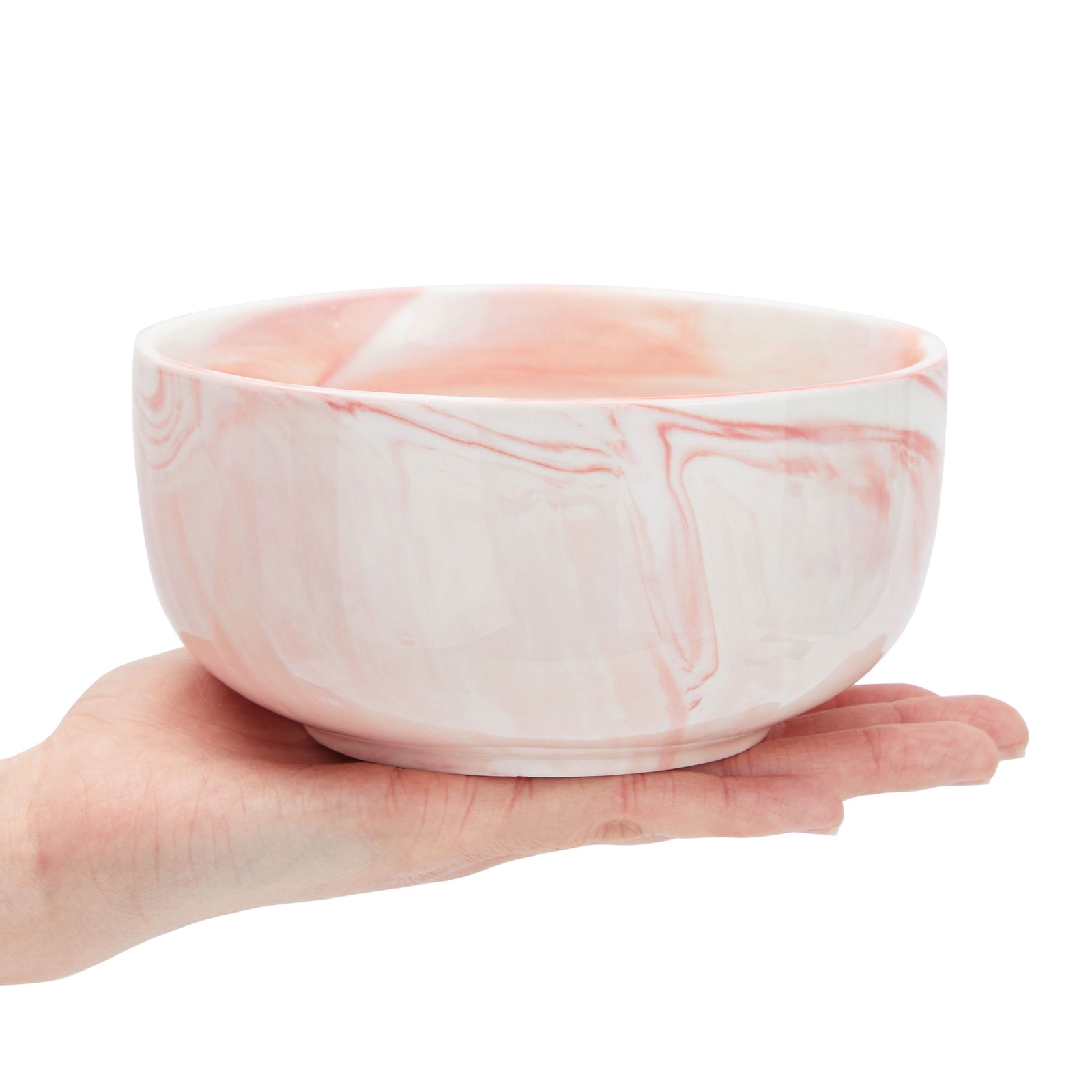 28 Ounce Porcelain Pink Bowl Set of 6 for Salads， Soup， Cereal (5.9 x 3 in)