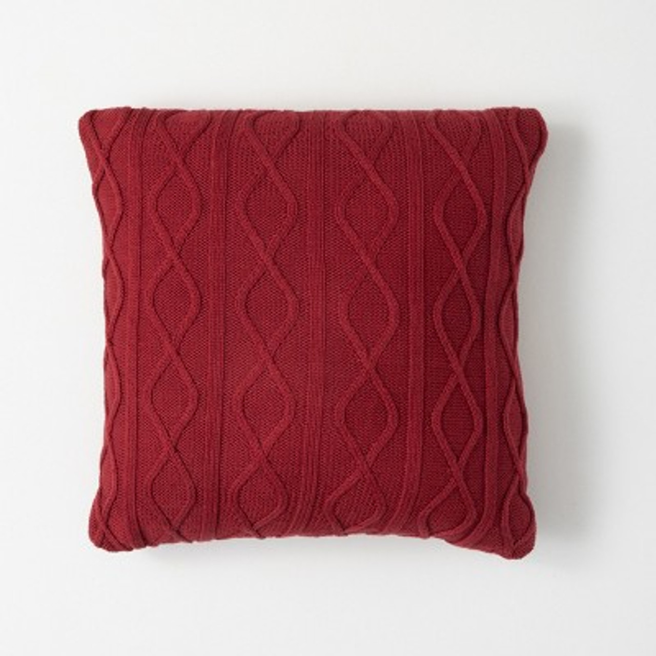 Sullivans Winterberry Cable Knit Decorative Pillow Red 17.5H