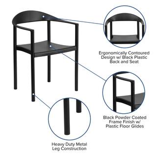 Carnegy Avenue Plastic Stackable Chair in Black CGA-RUT-8029-BL-HD