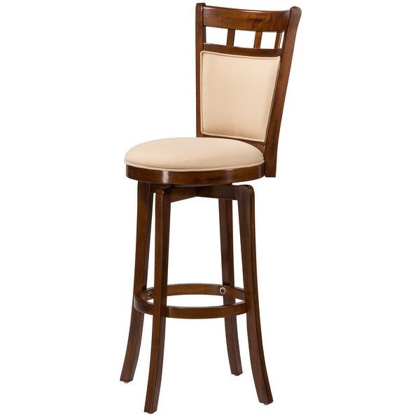 Hillsdale Jefferson Wood Swivel Stool， Brown Cherry