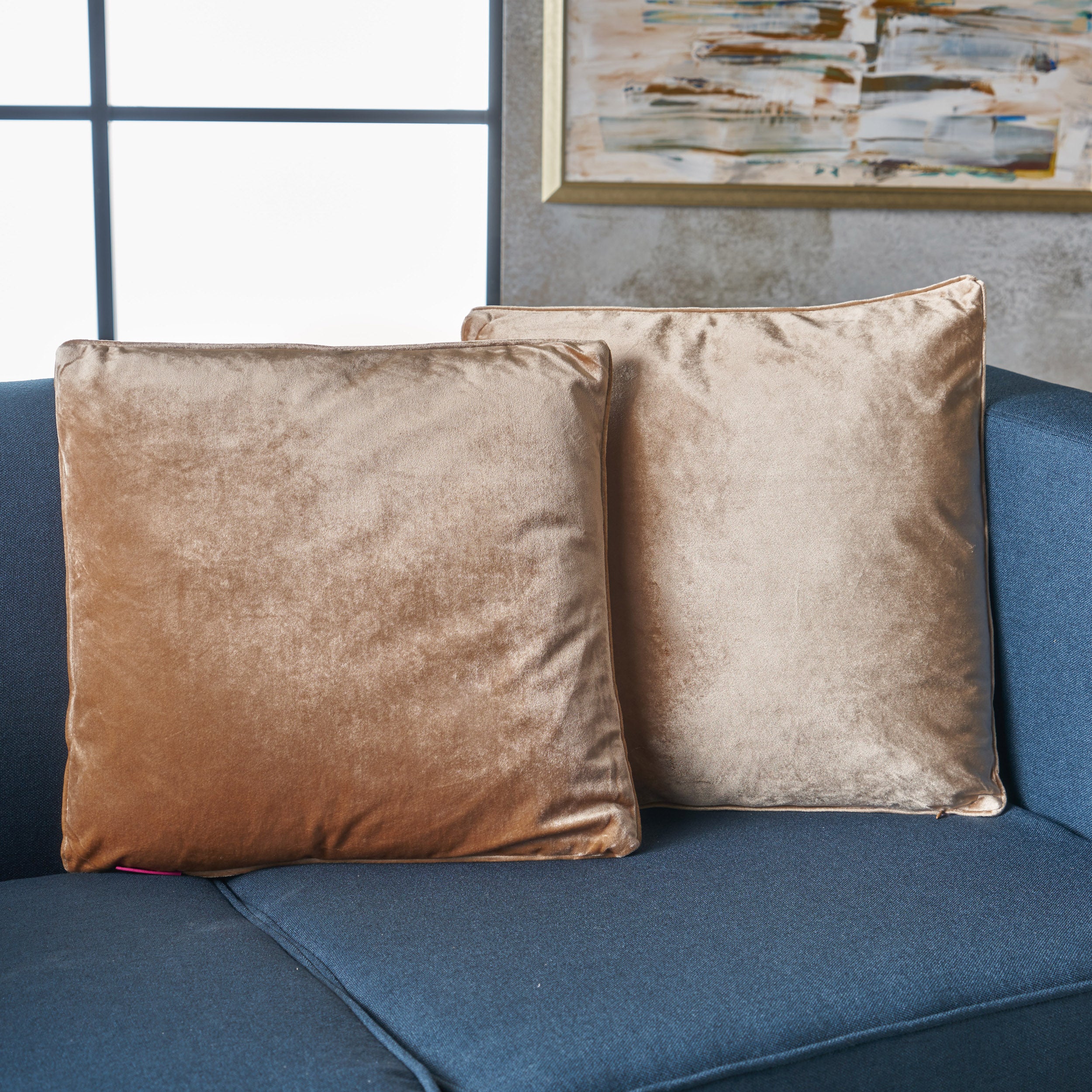 Velvin Modern Fabric Throw Pillows (Set of 2)