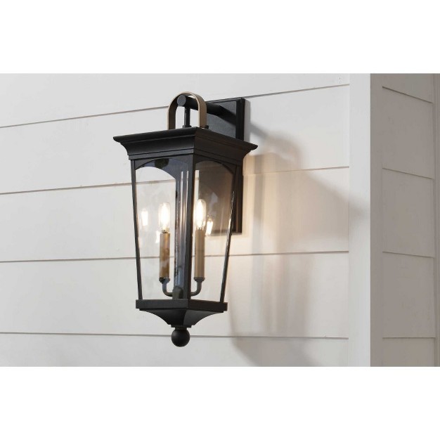 Progress Lighting Chatsworth 2 light Outdoor Wall Lantern In Black With Clear Glass Panels