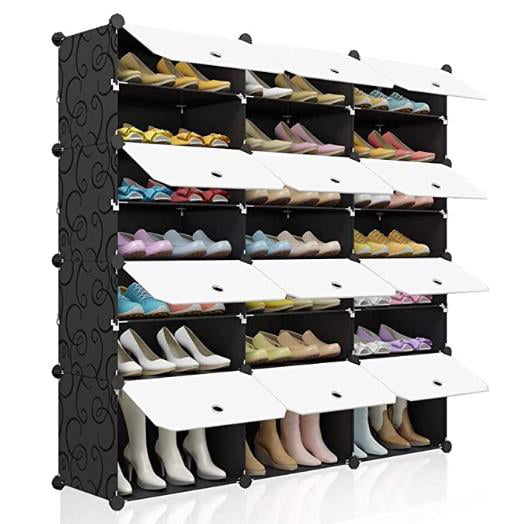 Ktaxon Portable 8 Tier 42-48 Pairs Shoe Rack Shelf Shoe Storage Cabinet Organizer，Black