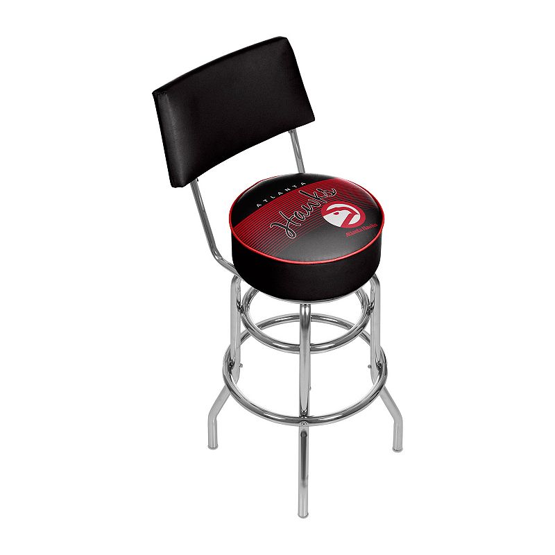 Atlanta Hawks Hardwood Classics Padded Swivel Bar Stool with Back