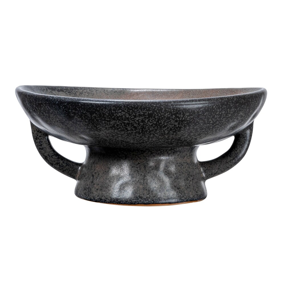 Stoneware Bowl with Handle and Base   8.0\