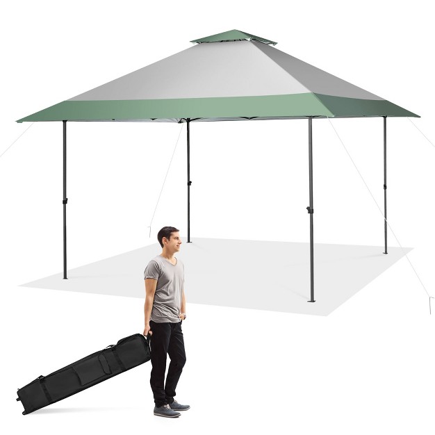 Costway 13x13ft Patio Pop up Gazebo Canopy Tent Instant Sun Shelter Outdoor Wheeled Bag