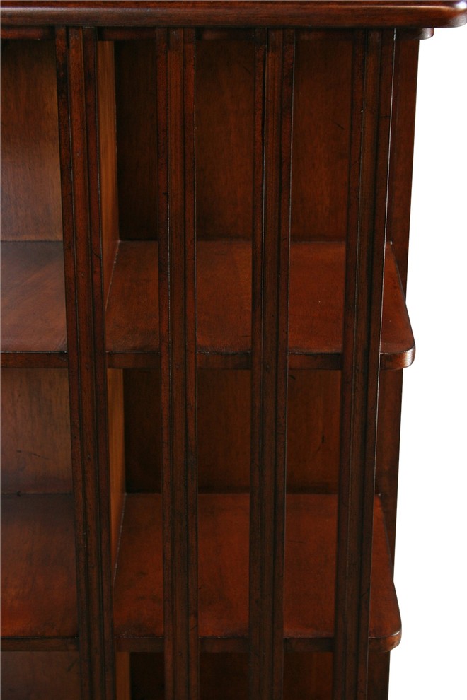 Bookcase English Regency Flame Mahogany Inlaid  Revolving 8 Sh   Transitional   Bookcases   by EuroLuxHome  Houzz