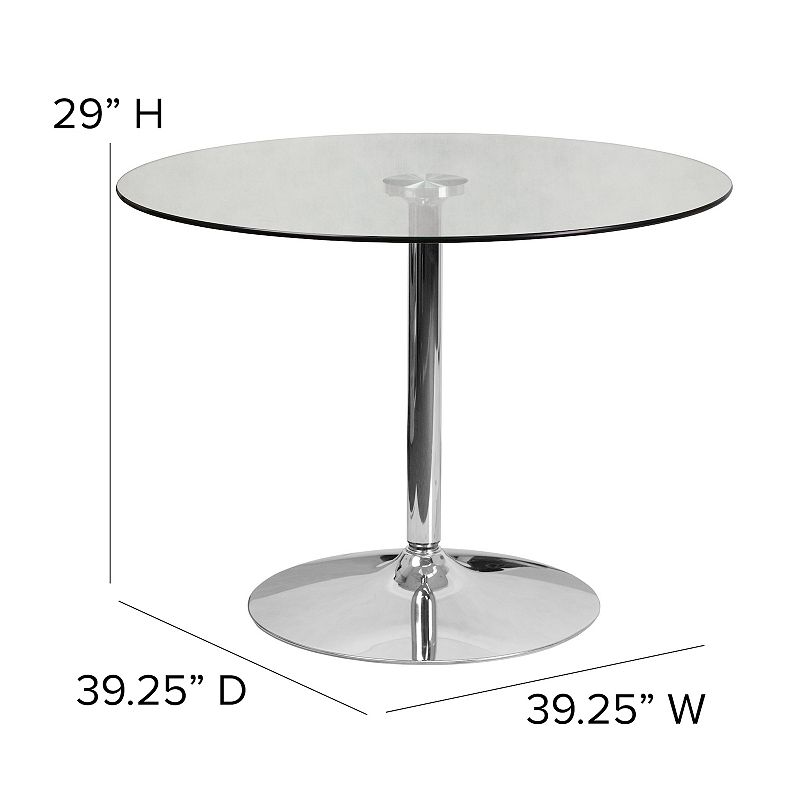 Flash Furniture Round 29-in. Glass Top Dining Table