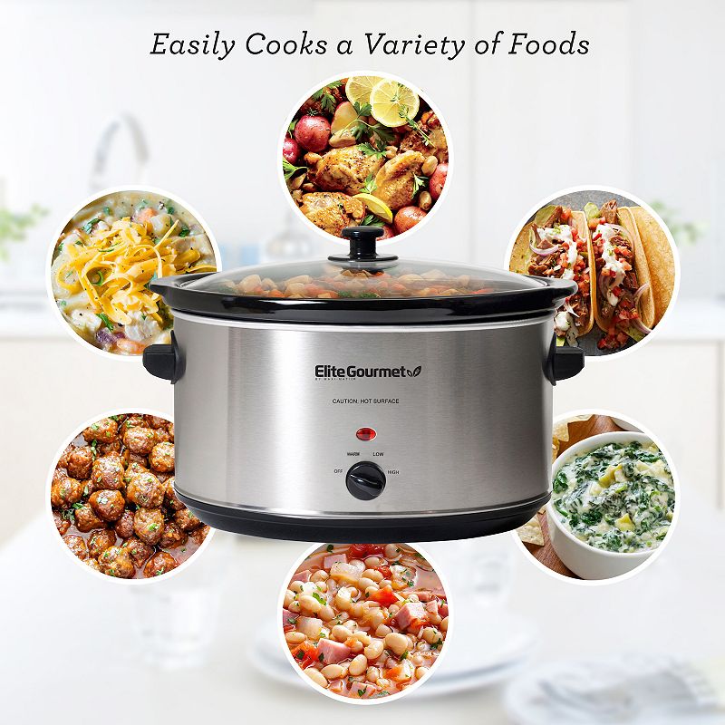 Elite Gourmet 8.5-qt. Stainless Steel Slow Cooker