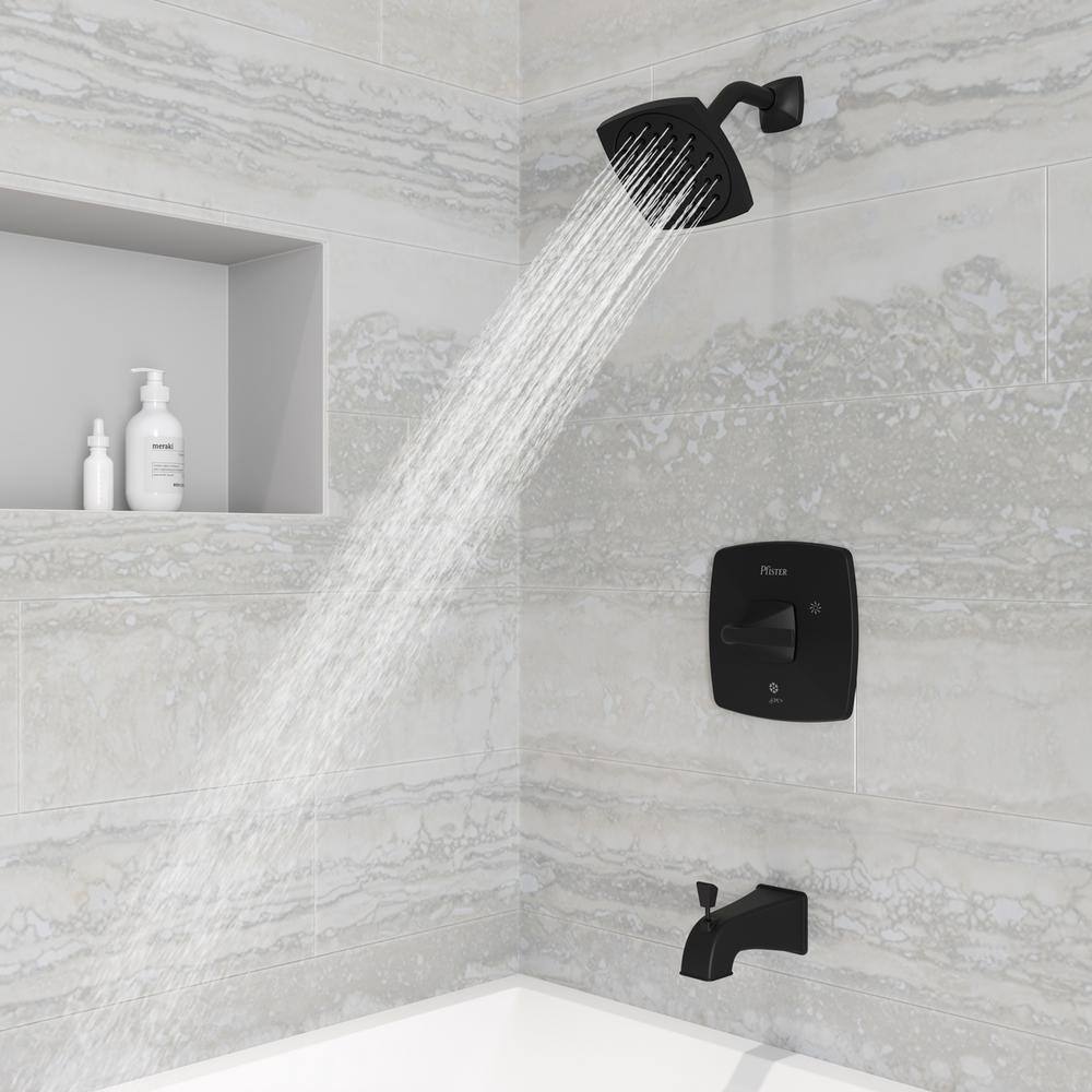 Pfister Bellance Single Handle 3-Spray Tub and Shower Faucet in Matte Black 8P8-WS2-BLLSB