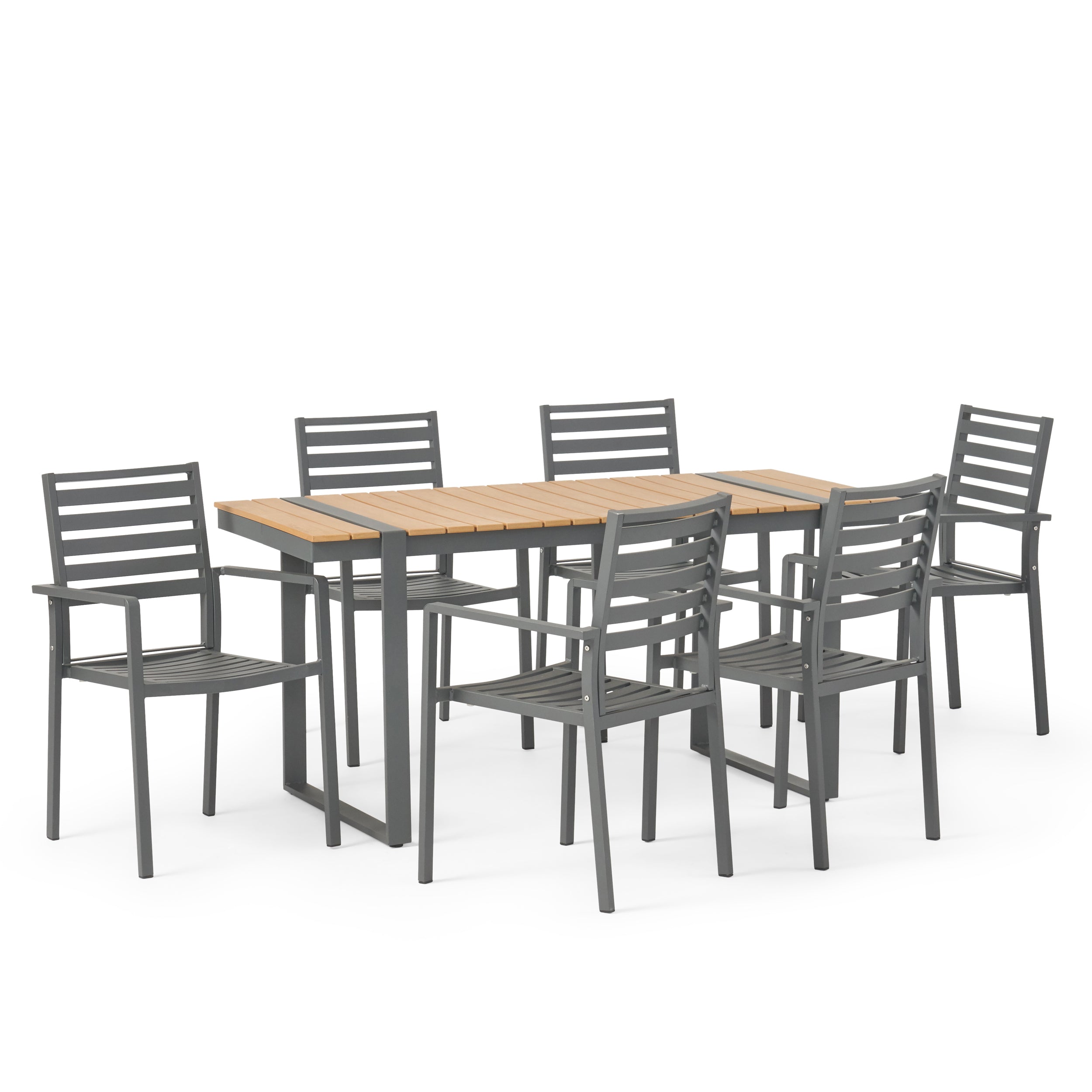 Mora Outdoor 7 Piece Aluminum Dining Set