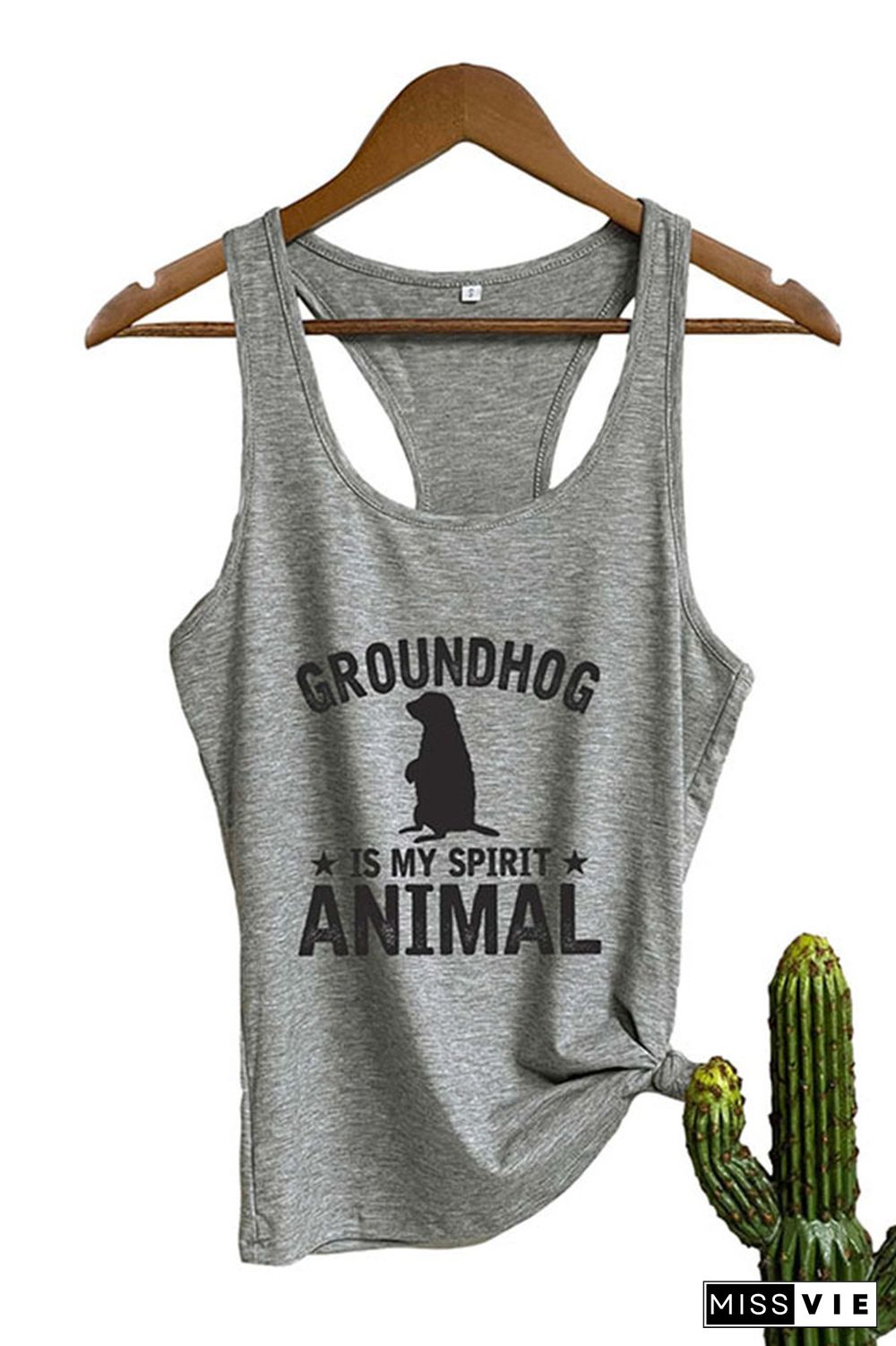 Groundhog Is My Spirit Animal Sleeveless Tank Top Wholesale