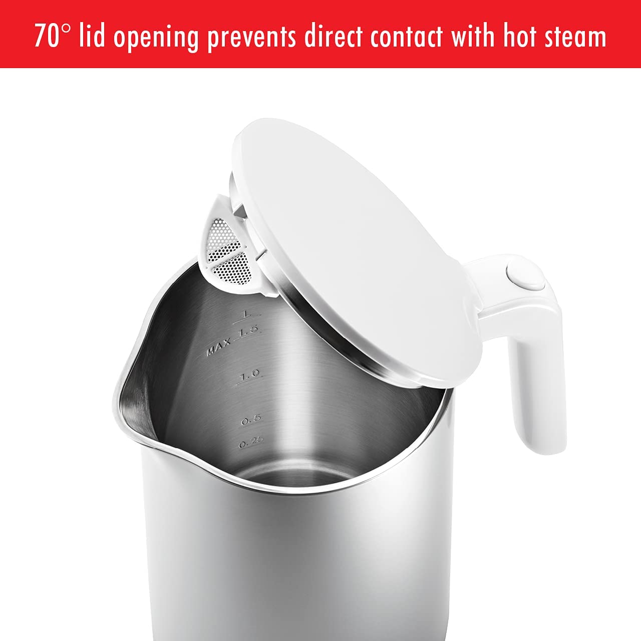 Zwilling Enfinigy Kettle Pro Cool-Touch Stainless Steel Exterior 6-Cup Corded Digital Electric Kettle