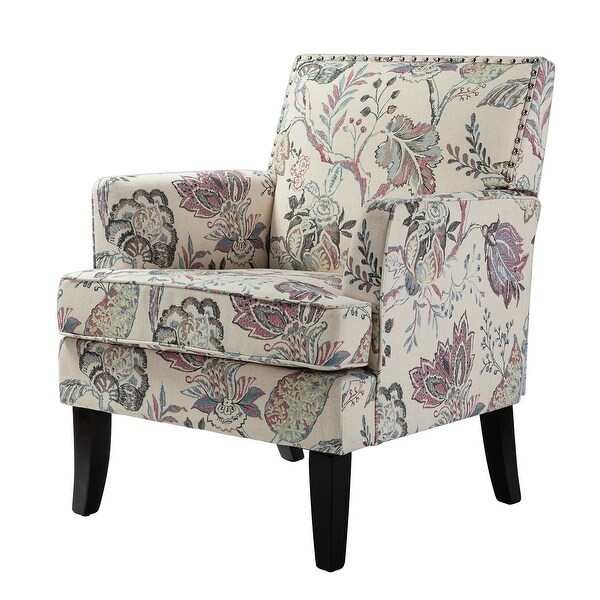 Akorda French Country Arm Chair with Nailhead Trim and Wood Legs by HULALA HOME