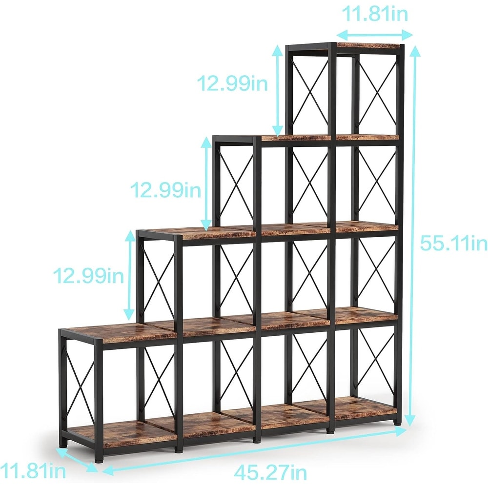 PAKASEPT 14 Shelves Bookshelf  Ladder Corner Bookshelf