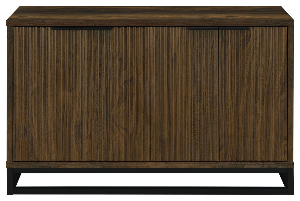 Ryatt 4 door Engineered Wood Accent Cabinet Dark Pine   Modern   Accent Chests And Cabinets   by Modon  Houzz