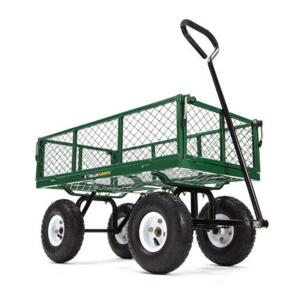 Gorilla Carts GOR400 400 Pounds Steel Mesh Garden Cart with 10-Inch Tires