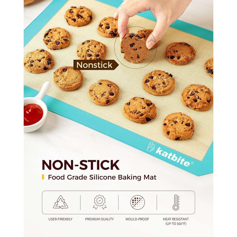 Katbite Large Baking Mat Set  Reusable Nonstick Bakeware Mats for Cookies