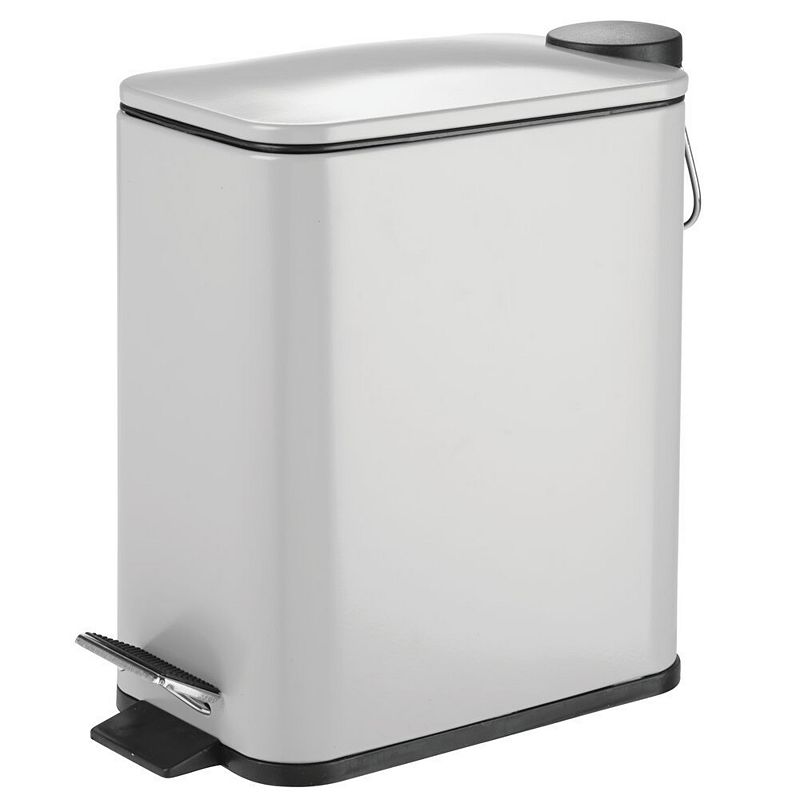 mDesign 5L Slim Metal Step Trash Can with Lid/Liner Bucket