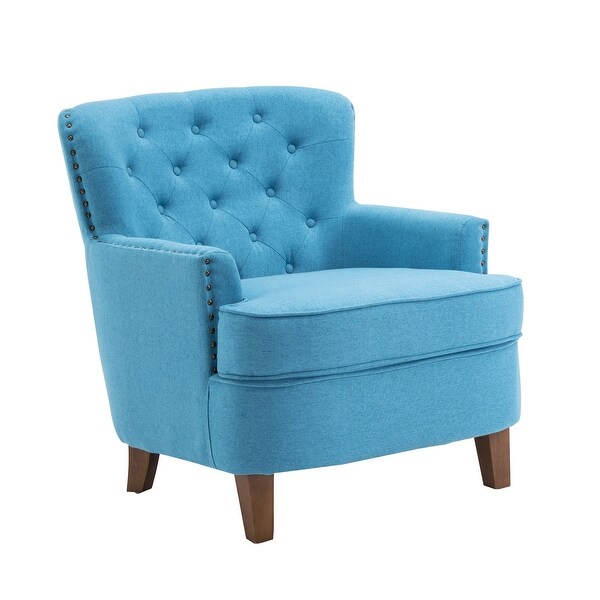 Porthos Home Idir Accent Chair， Fabric Upholstery， Rubber Wood Legs