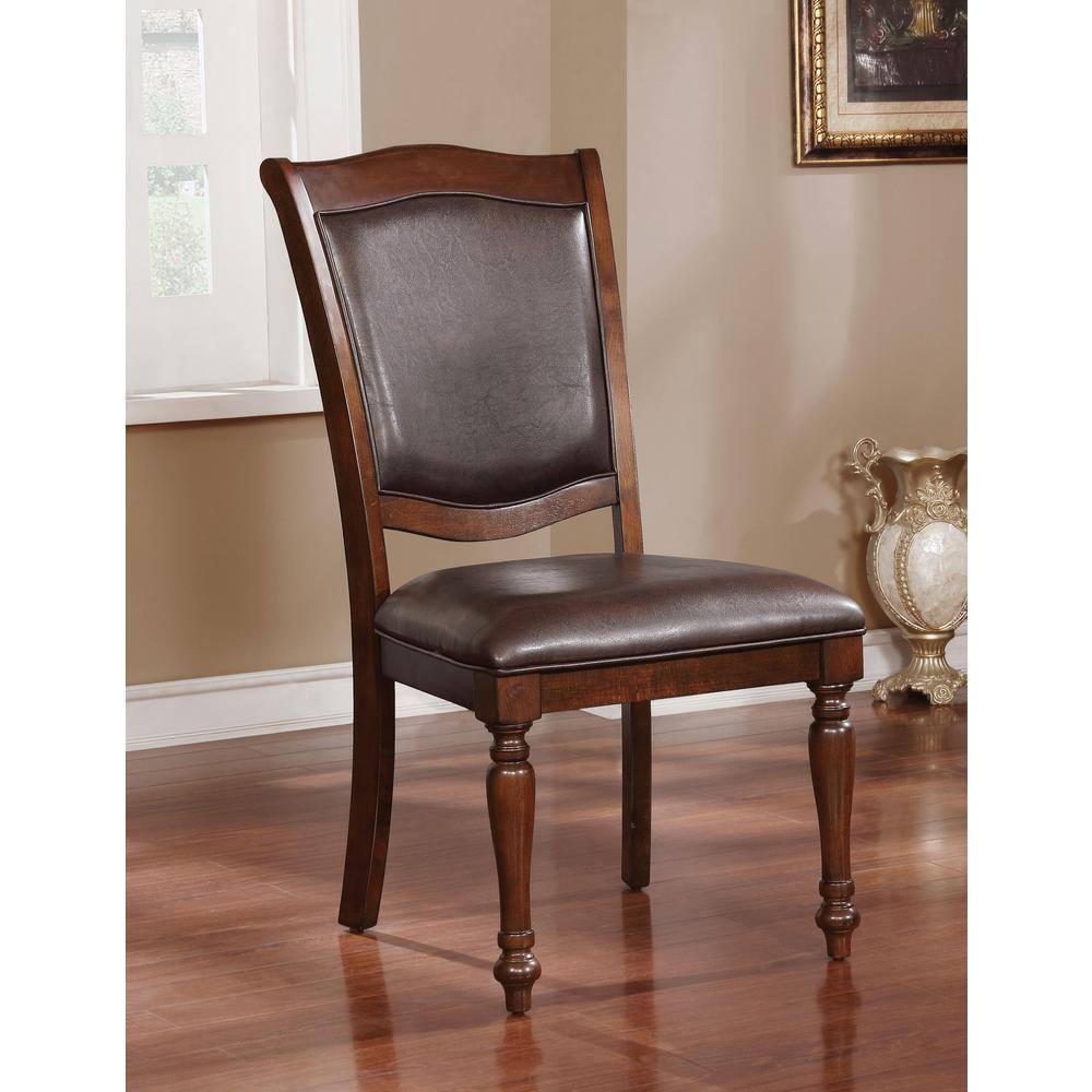 Furniture of America Tularee Brown Cherry Padded Seat Dining Chair (Set of 2) IDF-3453SC