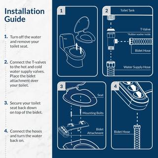 bioBidet BB-270 Non-Electric Economy Class DUO Bidet Attachment in White BB-270