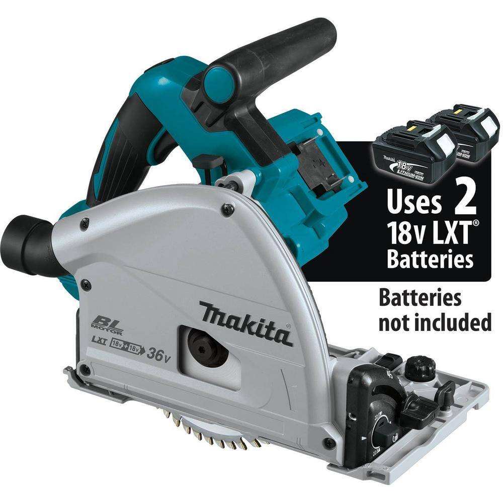 Makita 18V X2 LXT Lithium-Ion (36V) Brushless Cordless 6-12 in. Plunge Circular Saw (Tool Only) with 55T Carbide Blade XPS01Z